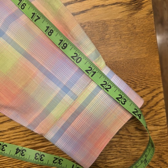 Alan‎ Flusser Large Pink Plaid Long Sleeve Button Up Shirt  Preppy Dress Work - Picture 11 of 16